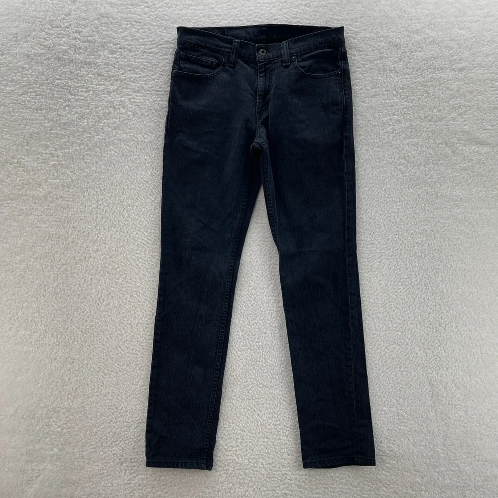 Levis 511 Jeans Mens 32x34 Black Slim Fit Denim Grunge Goth Skate Minimalist